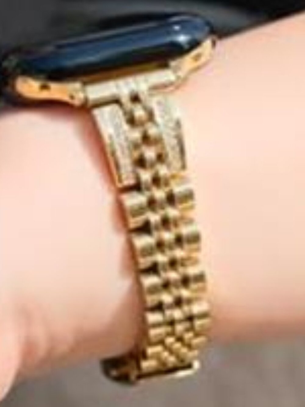 NEW Slim/Gold Luxury Rhinestone Apple Watch Band - Picture 2 of 5